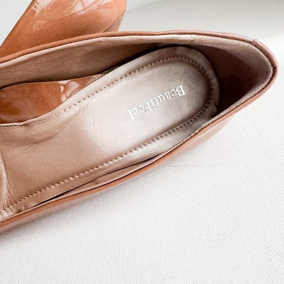 BeautyFeel Nude Beige Patent leather Low heel Comfort Heels 42 - Picture 5 of 7